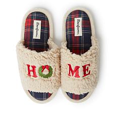 Dearfoams Women's Lane Holiday Slide with Applique Slipper