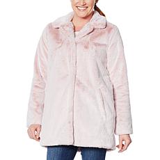 Democracy Fully Lined Faux Fur Coat with Frosted Tipping 