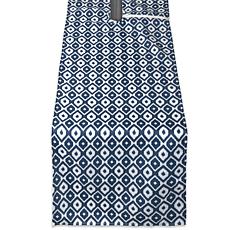 Design Imports 14" x 108" IKAT Outdoor Table Runner with Zipper