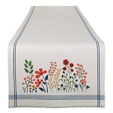 Design Imports Flower Garden Embellished Table Runner - 14" x 108"