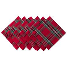 Design Imports Holiday Plaid Napkin Set of 6