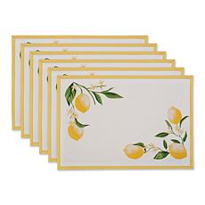 Design Imports Lemon Bliss Printed Placemat Set of 6