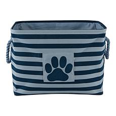 Design Imports Polyester Rectangle Stripe Paw Patch Pet Bin Small