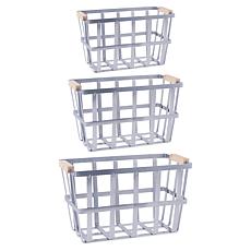 Design Imports Set of 3 Urban Modern Metal Basket