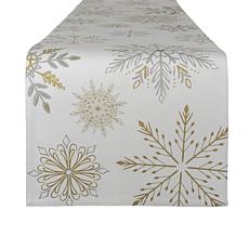 Design Imports Snowflake Sparkle Table Runner 14-inch x 72-inch