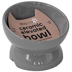 DexyPaws Iridescent Elevated Ceramic Cat Bowl - Grey 7oz
