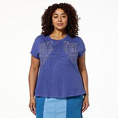 DG2 by Diane Gilman Embellished Crew-Neck Top