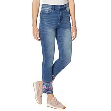 DG2 by Diane Gilman Embellished Hem Ankle Skinny Jean