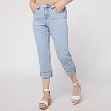 DG2 by Diane Gilman Legacy Stretch Denim Cuffed Girlfriend Crop Jean
