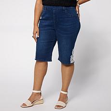 DG2 by Diane Gilman Legacy Stretch Lace Detail Pull-On Bermuda Shorts