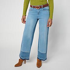 DG2 by Diane Gilman New Classic Stretch 2-Tone Wide Leg Jean