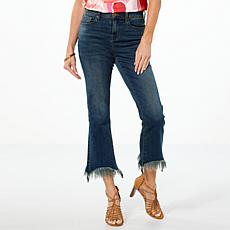 DG2 by Diane Gilman New Classic Stretch Denim Fringe Hem Bootcut Jean