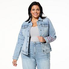 DG2 by Diane Gilman New Classic Stretch Embellished Americana Jacket