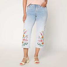 DG2 by Diane Gilman New Classic Stretch Embroidered Cropped Jean