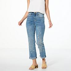 DG2 by Diane Gilman New Classic Stretch Embroidered Girlfriend Jean