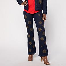 DG2 by Diane Gilman New Classic Stretch Medallion Flare Jean