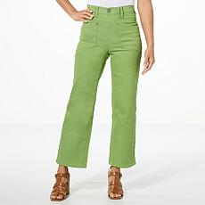 DG2 by Diane Gilman New Classic Stretch Patch Pocket Wide-Leg Jean