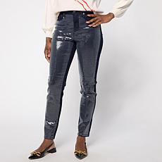 DG2 by Diane Gilman New Classic Stretch Sequin Straight-Leg Jean