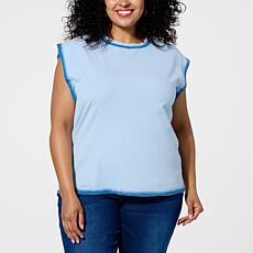DG2 by Diane Gilman Ombré Spray Wash Cap-Sleeve Tee