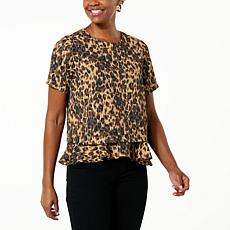 DG2 by Diane Gilman Printed Combo Double Layer Top