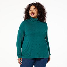 DG2 by Diane Gilman Rhinestone Embellished Turtleneck