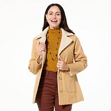 DG2 by Diane Gilman Vintage-Style Denim Sherpa Coat
