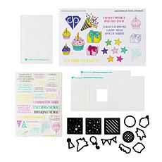 Diamond Press Exciting News Stamp, Die and Stencil Kit