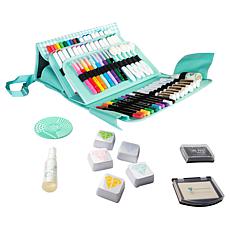 Diamond Press Mega Marker and Ink Kit with Teal Gingham Storage Bag AS