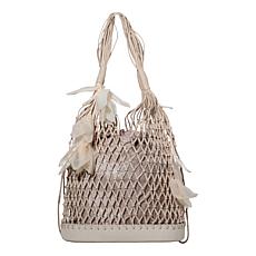DiFerdinando Secret Garden Macrame Flower Tote Bag