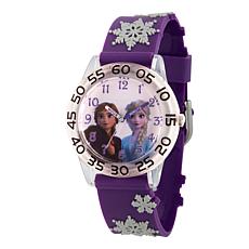 Disney Frozen 2 Elsa and Anna Kids' Time Teacher Watch w/ Purple Strap