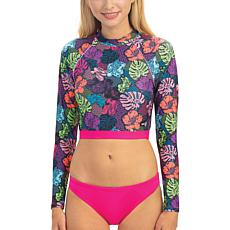 Dolfin Uglies Revibe-Print Cropped Women's Rash Guard Top