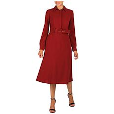 red midi length dress