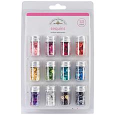 Doodlebug Kraft In Color Assorted Sequins 12-pack - Rainbow