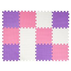 Easy Playhouse 12 Soft Foam Pink,Purple,White Floor Puzzle Tiles
