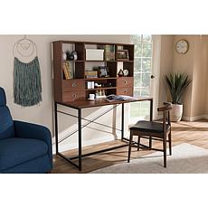 Edwin Wood and Metal 2-in-1 Bookcase Writing Desk