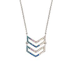 Elegant Confetti Cubic Zirconia Pavé Chevron Pendant Necklace