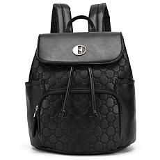 ELLE Compass 10L Vegan Leather Monogram Mini Backpack
