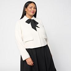 Elle Get the Look Sash Bow Tweed Jacket