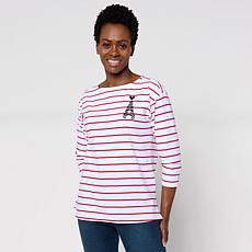 Elle Live Get the Look Striped Graphic Tee