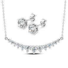 Éthique .48ctw Lab-Grown Diamond Station Necklace and Stud Earrings