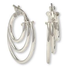 Fiorenza 3-Row Graduated Polished Hoop Earrings