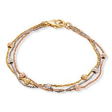 Fiorenza 3-Strand Margherita Chain Bracelet with Bead Accents
