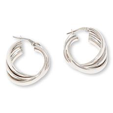Fiorenza Triple Row Wavy Hoop Earrings