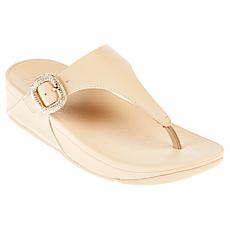 FitFlop® Lulu Crystal Buckle Leather Toe-Post Sandal