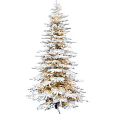 Fraser Hill Farm 7.5' Flocked Christmas Tree w/ Smart String Lighting