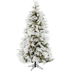 Fraser Hill Farms 6-1/2' Flocked Snowy Pine Tree - Clear