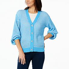 G by Giuliana 2-Tone Sweater Knit Cardigan