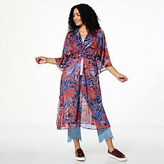 G by Giuliana Black Label Woven Tie-Front Duster