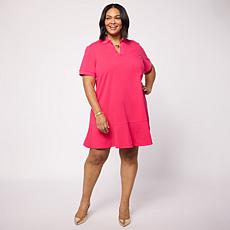 G by Giuliana Cotton Spandex Dress w/Flounce