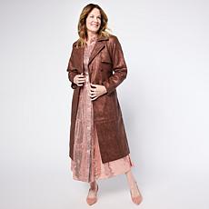 G by Giuliana Knit Faux Leather Trench Coat